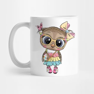 Cute fashion owl in a dress Mug